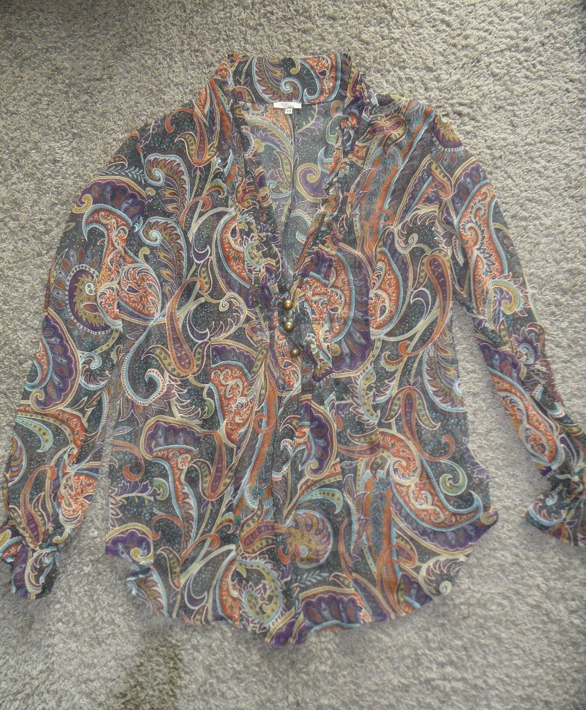 Nette damesblouse van La Ligna, maat 40, Kleding | Dames, Maat 38/40 (M), Bruin, Ophalen of Verzenden, Zo goed als nieuw