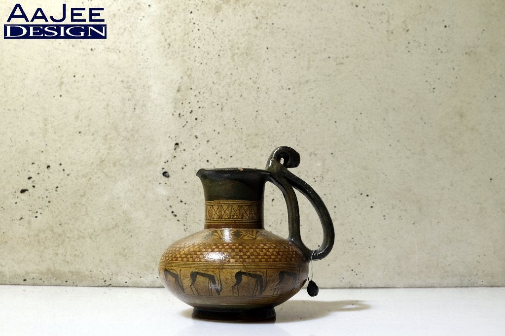 Nina Ceramic – Geometrische kruik – Hertjes – Replica 700 BC, Ophalen of Verzenden