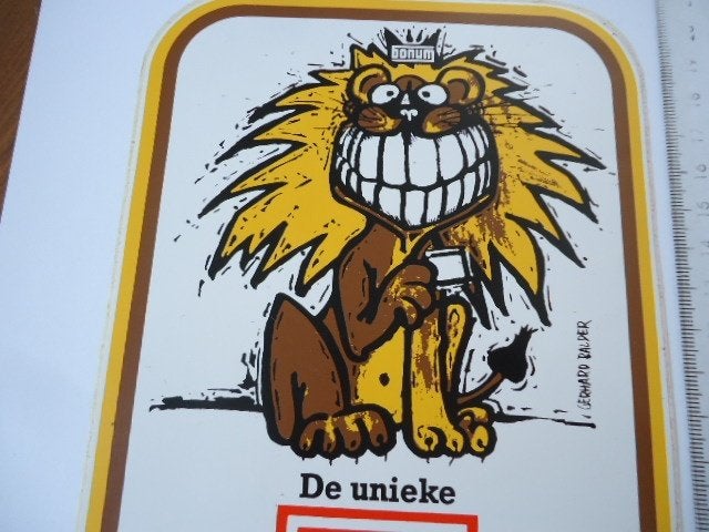 sticker oud Leeuw strip GERHARD BALDER art kunst schilder, Ophalen of Verzenden, Zo goed als nieuw, Bedrijf of Vereniging