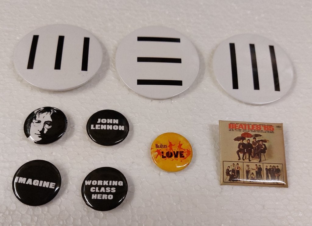 The Beatles PROMO BUTTONS set van 9 McCartney Lennon, Gebruiksvoorwerp, Verzenden, NvT, NvT