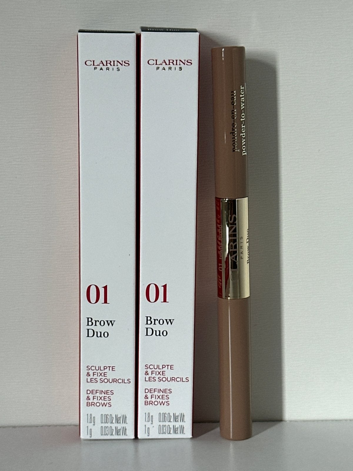Clarins Brow Duo #01 Tawny Blond#, Ophalen of Verzenden, Nieuw, Ogen, Make-up
