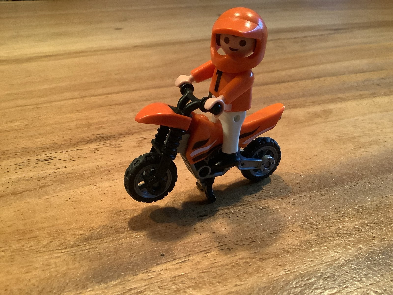 Playmobil Motorcrosser met Motor - Oranje, Kinderen en Baby's, Ophalen of Verzenden, Gebruikt