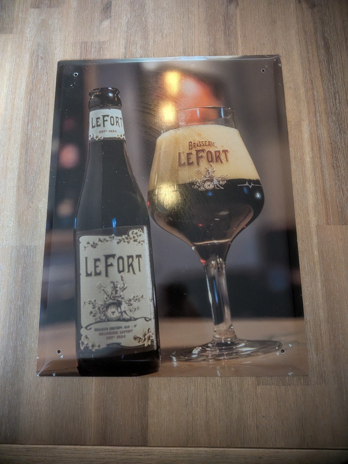 Le Fort Bier Reclamebord - Vintage Look Metaal, Ophalen of Verzenden
