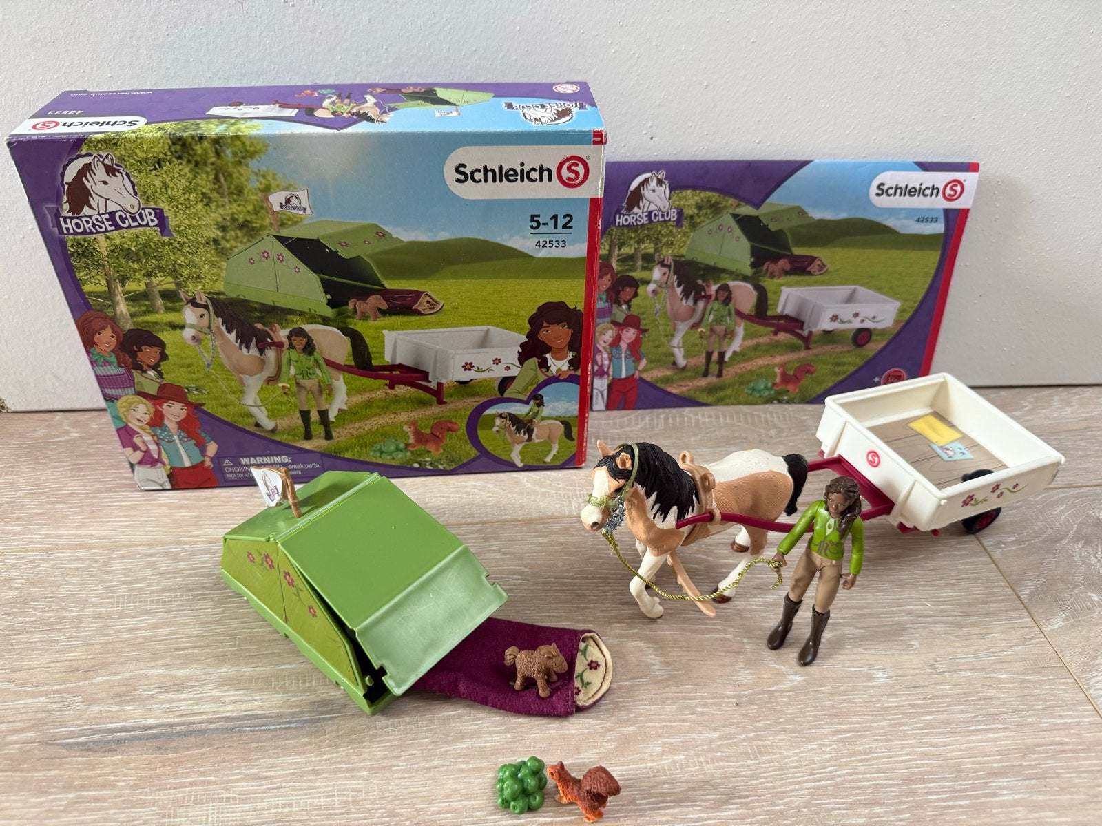 Schleich Horse Club Kampeerset met paard en accessoires, Ophalen of Verzenden, Zo goed als nieuw, Meisje