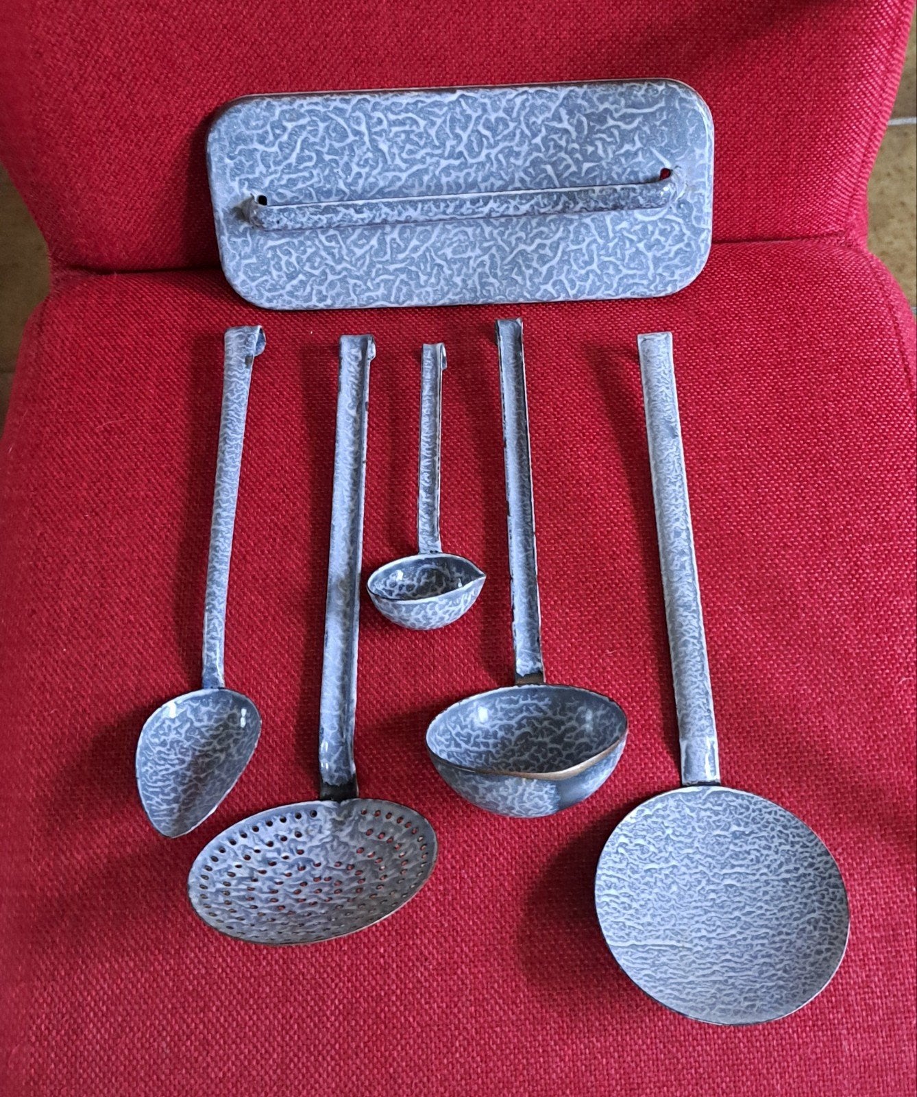 Grijs gewolkt emaille keukenrek, Ophalen of Verzenden
