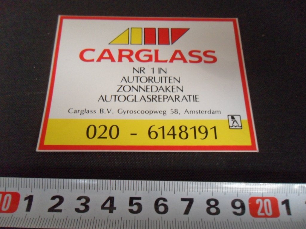 sticker CARGLASS Nr. 1  AMSTERDAM  LH193 *, Verzamelen, Stickers, Ophalen of Verzenden, Zo goed als nieuw