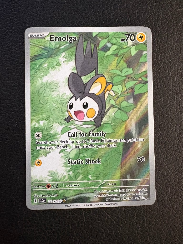 Emolga 112/086, Hobby en Vrije tijd, Verzamelkaartspellen | Pokémon, Ophalen of Verzenden, Nieuw, Losse kaart, Foil