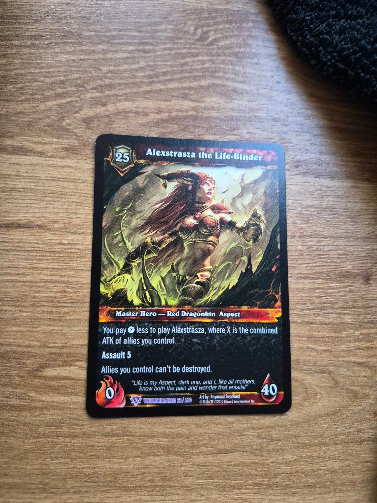 World of Warcraft TCG: Alexstrasza the Life-Binder, Hobby en Vrije tijd, Verzamelkaartspellen | Overige, Ophalen, Zo goed als nieuw