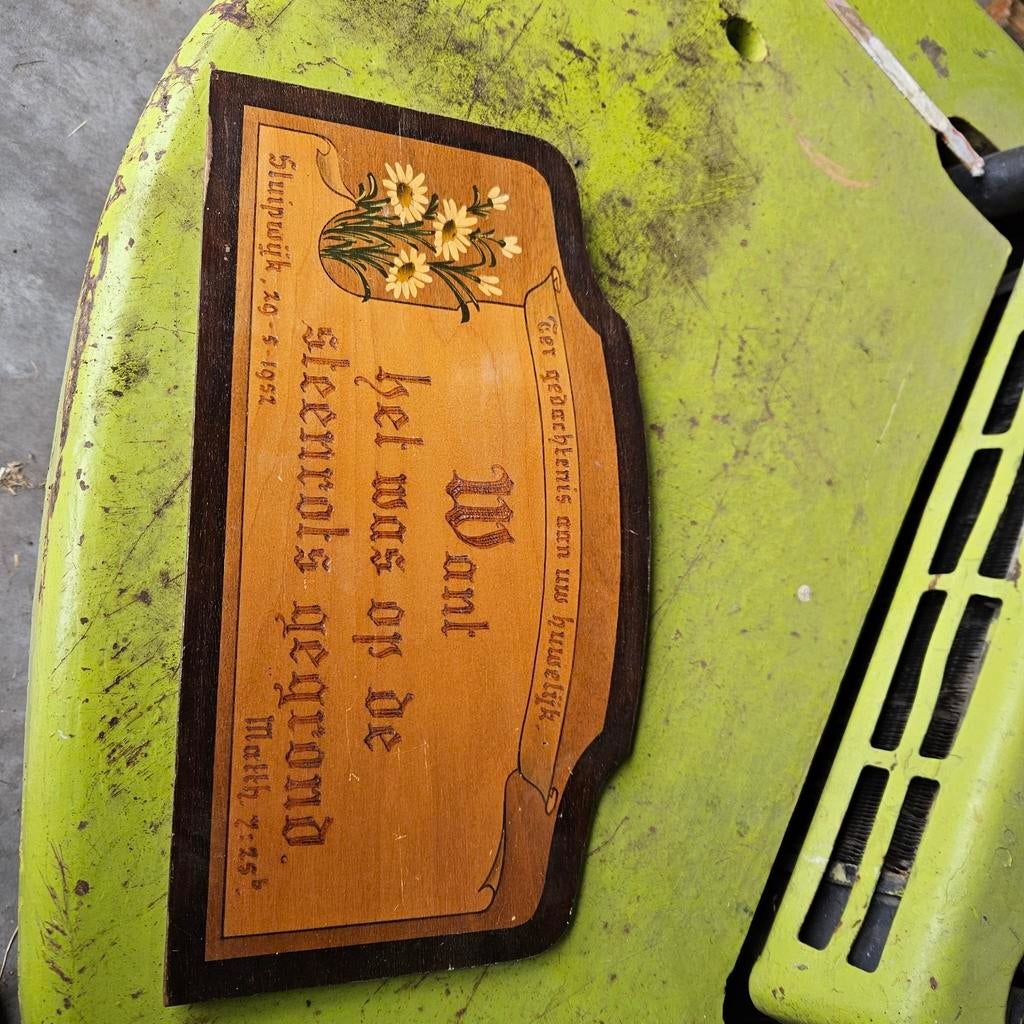 Huwelijksbord Sluipwijk 1952 met Bijbelse Tekst, Antiek en Kunst, Antiek | Wandborden en Tegels, Ophalen of Verzenden