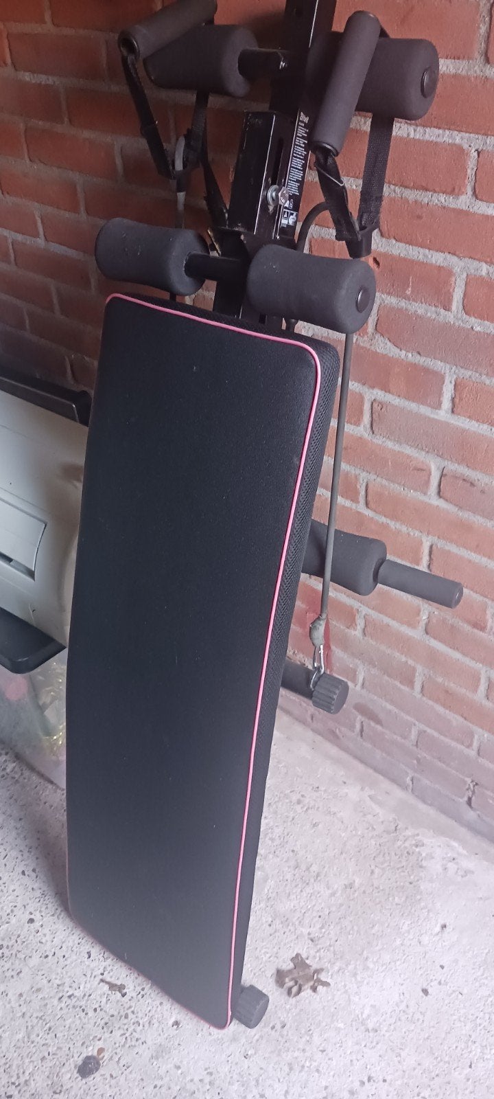 Compact Krachtstation / Buikspierbank - Zwart/Roze, Benen, Gebruikt, Krachtstation, Ophalen of Verzenden