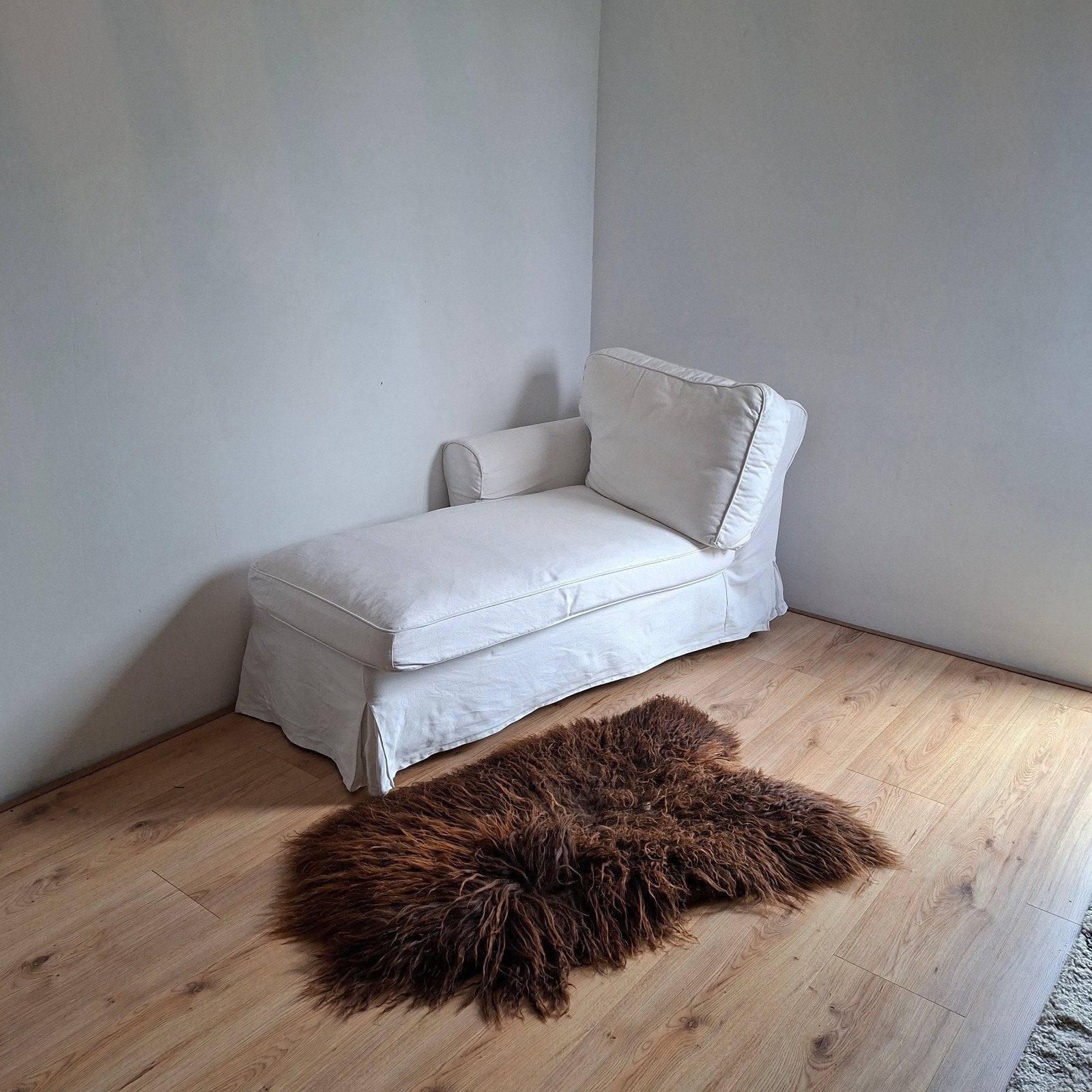 Ikea chaise longue, luxe uitvoering met dons. Wit katoen, Ophalen, Gebruikt, Eenpersoons, Minder dan 150 cm