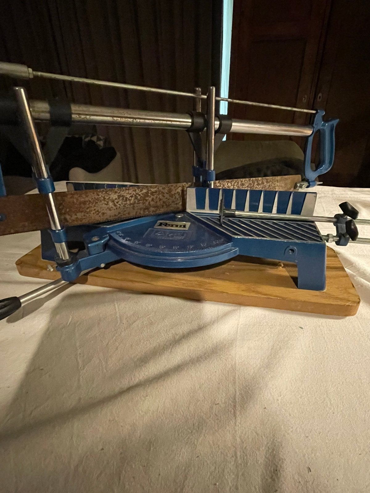 Verstekbak, Doe-het-zelf en Verbouw, Gereedschap | Zaagmachines, Ophalen, Gebruikt, Afkortzaag, 30 tot 70 mm