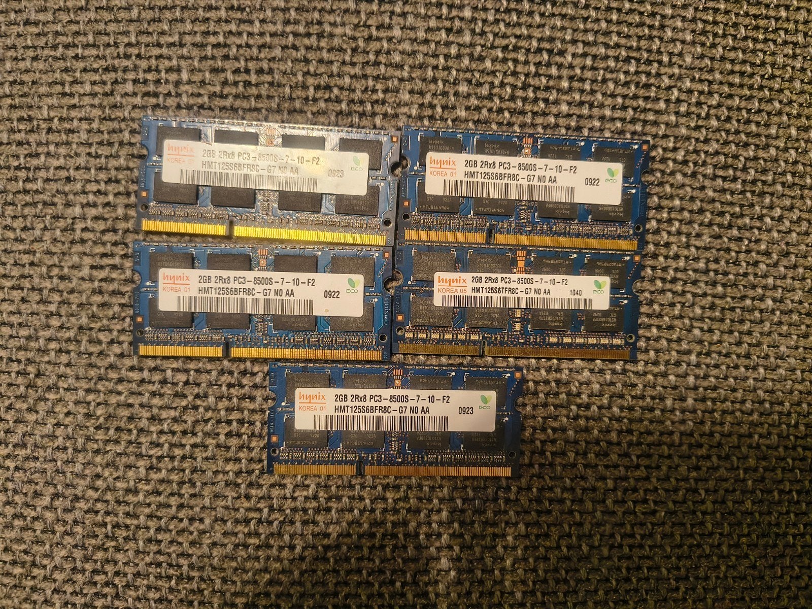 5x Hynix DDR3 2GB SODIMM RAM Geheugenmodules, Gebruikt, DDR3, Ophalen of Verzenden, 2 GB