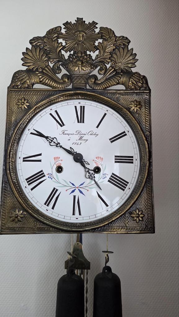 Vintage Franse Comtoise klok van François Désiré Odobez, Antiek en Kunst, Antiek | Klokken, Ophalen