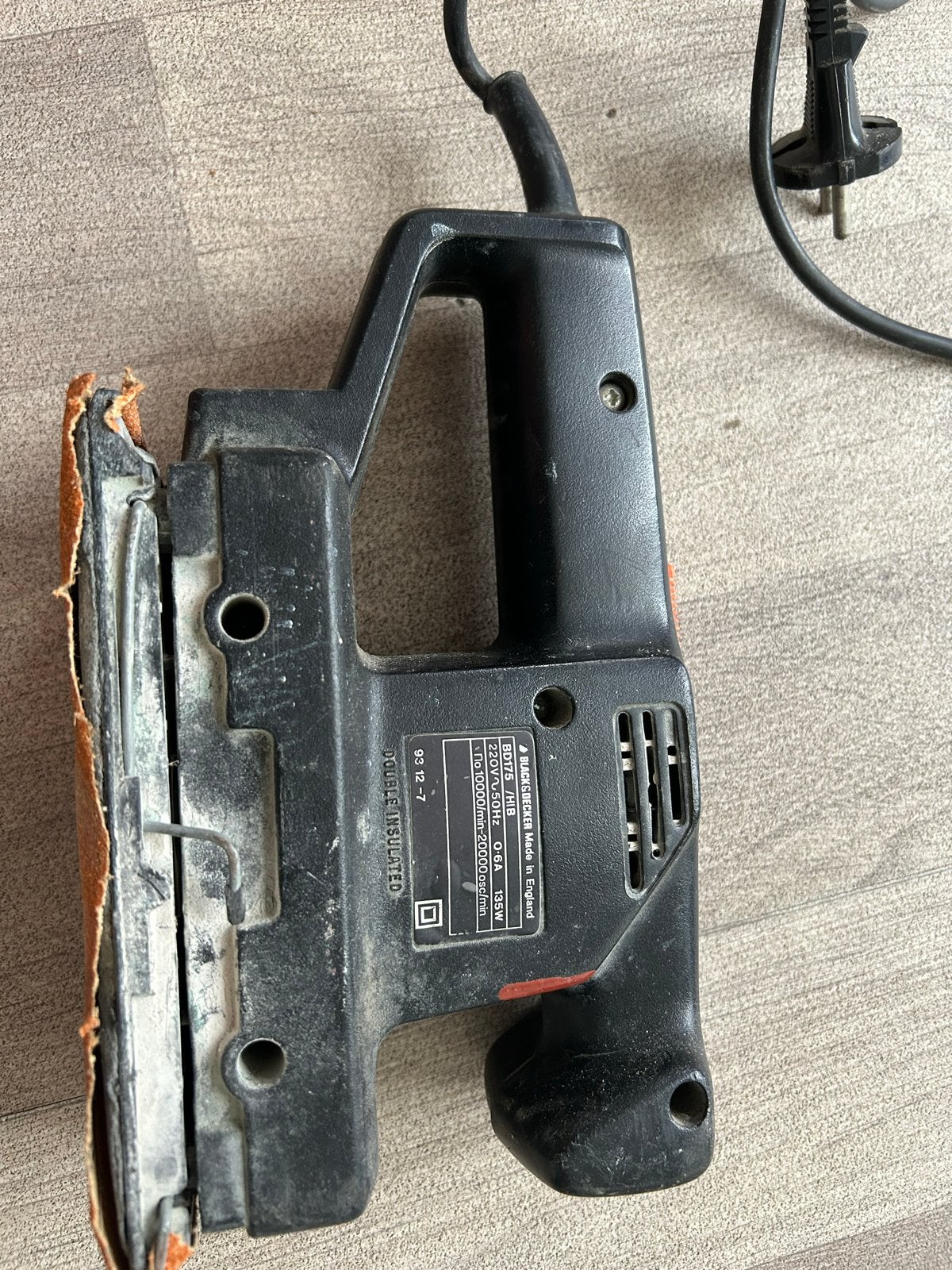Black & Decker BD175 Vlakschuurmachine - Gebruikt, Ophalen, Gebruikt, Minder dan 600 watt, Vlakschuurmachine