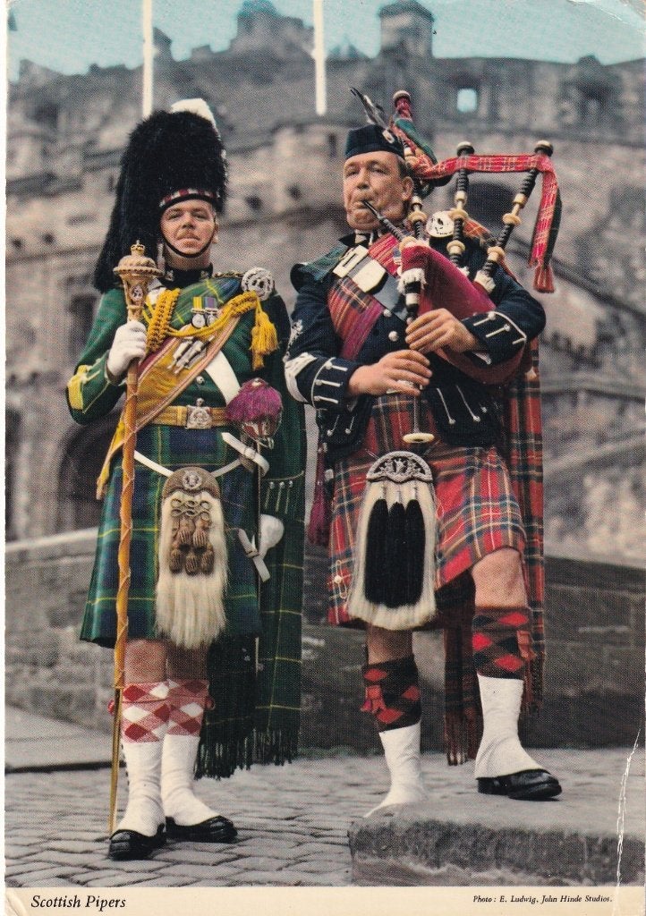 Schotland edinburgh, scottish pipers, Verzenden, 1960 tot 1980, Gelopen, Overig Europa