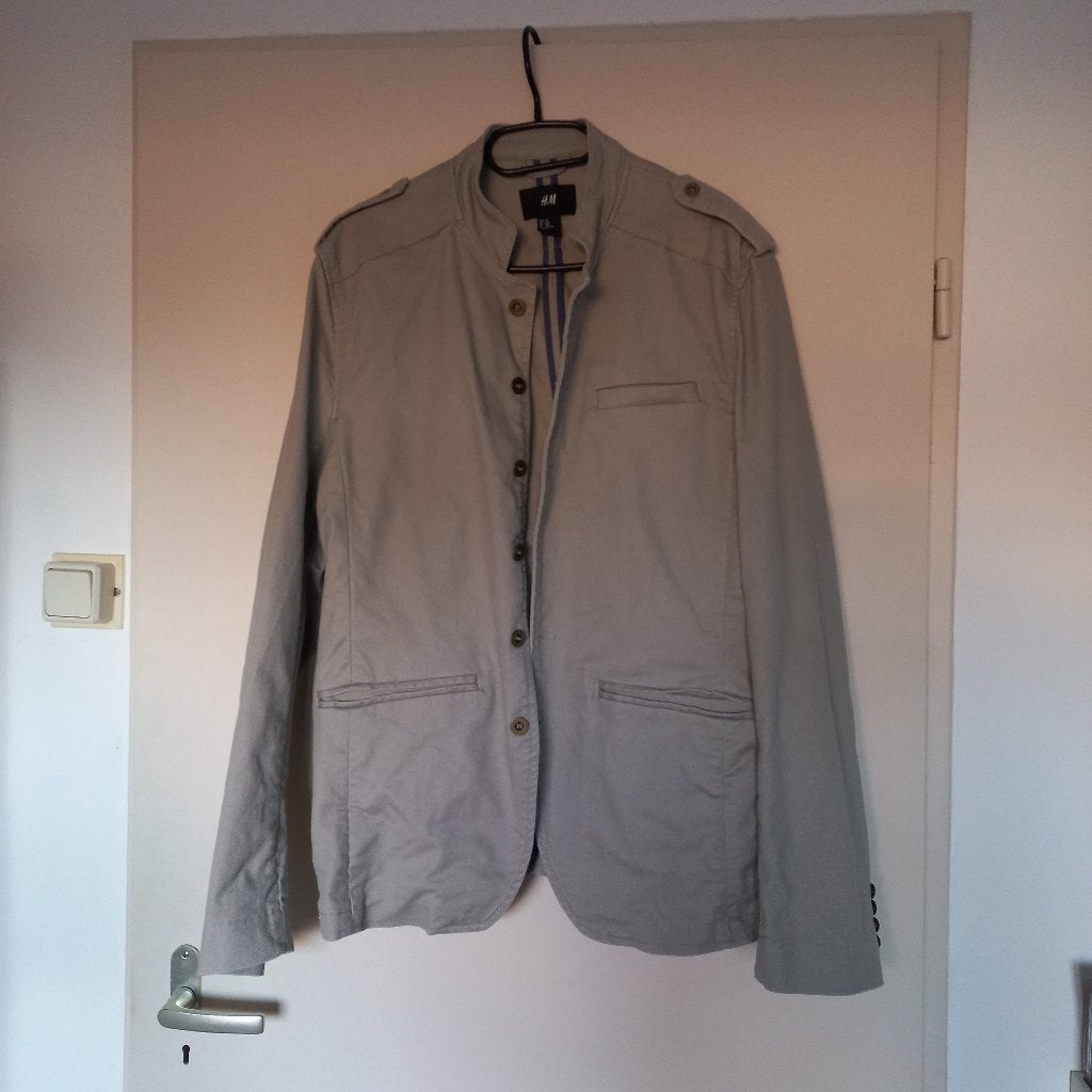 stoer BEIGE jasje van H&M mt. 52=M/L, Kleding | Heren, Ophalen of Verzenden, Zo goed als nieuw, Maat 52/54 (L), Beige