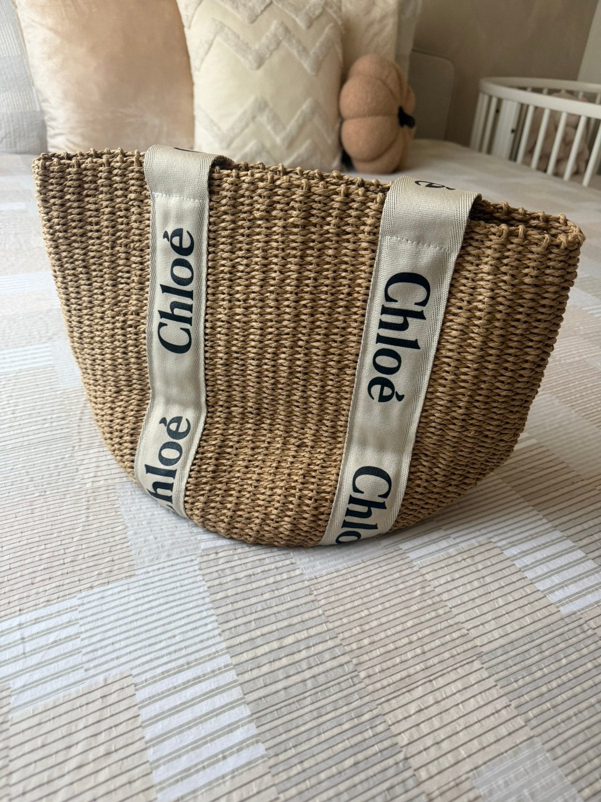 Chloé rieten tas rotan tas shopper, Ophalen of Verzenden, Zo goed als nieuw, Zwart, 100 cm of meer