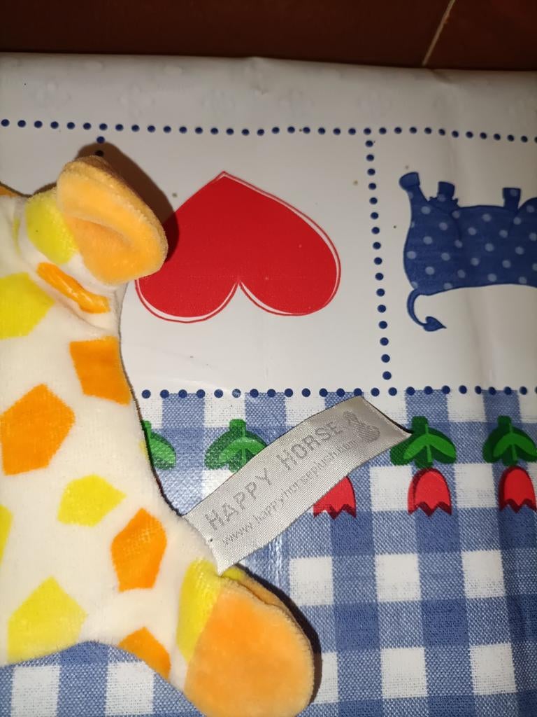 Happy Horse giraffe knuffeldoekje geel met oranje, Ophalen of Verzenden, Zo goed als nieuw, Overige typen