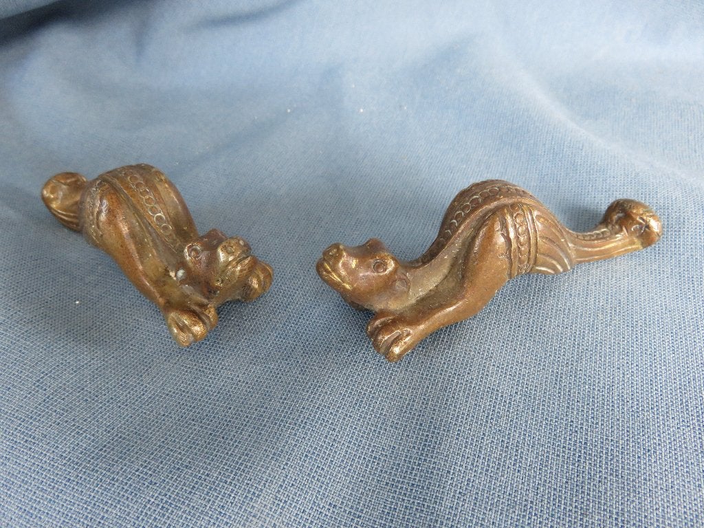 2 Antieke draken in brons – 19e eeuw, Ophalen of Verzenden, Brons