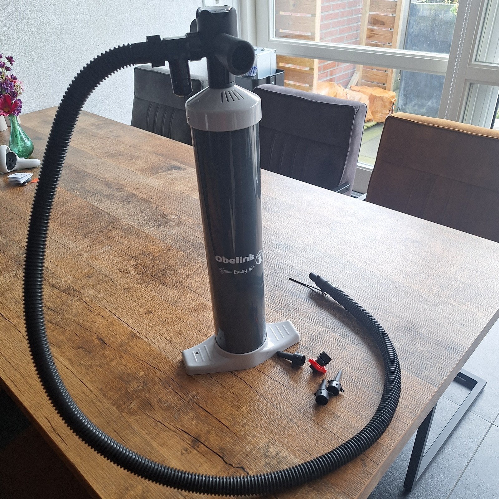 Obelink Easy Air Pomp - Handpomp met drukmeter, Caravans en Kamperen, Kampeeraccessoires, Ophalen, Zo goed als nieuw