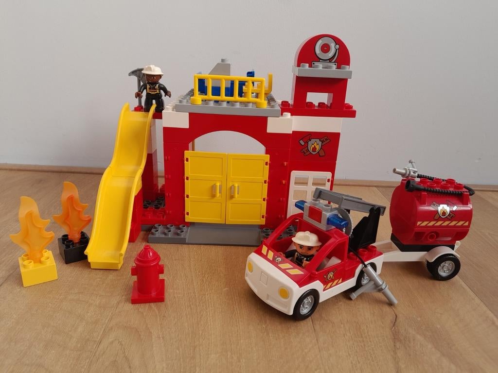 Duplo Brandweerkazerne set 6168 met brandweerauto, Compleet, Ophalen of Verzenden, Zo goed als nieuw, Duplo