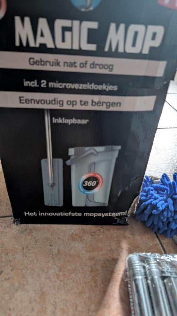 Magic Mop met emmer en microvezeldoekjes, Ophalen of Verzenden, Dweilemmer, -bak, of -wagen