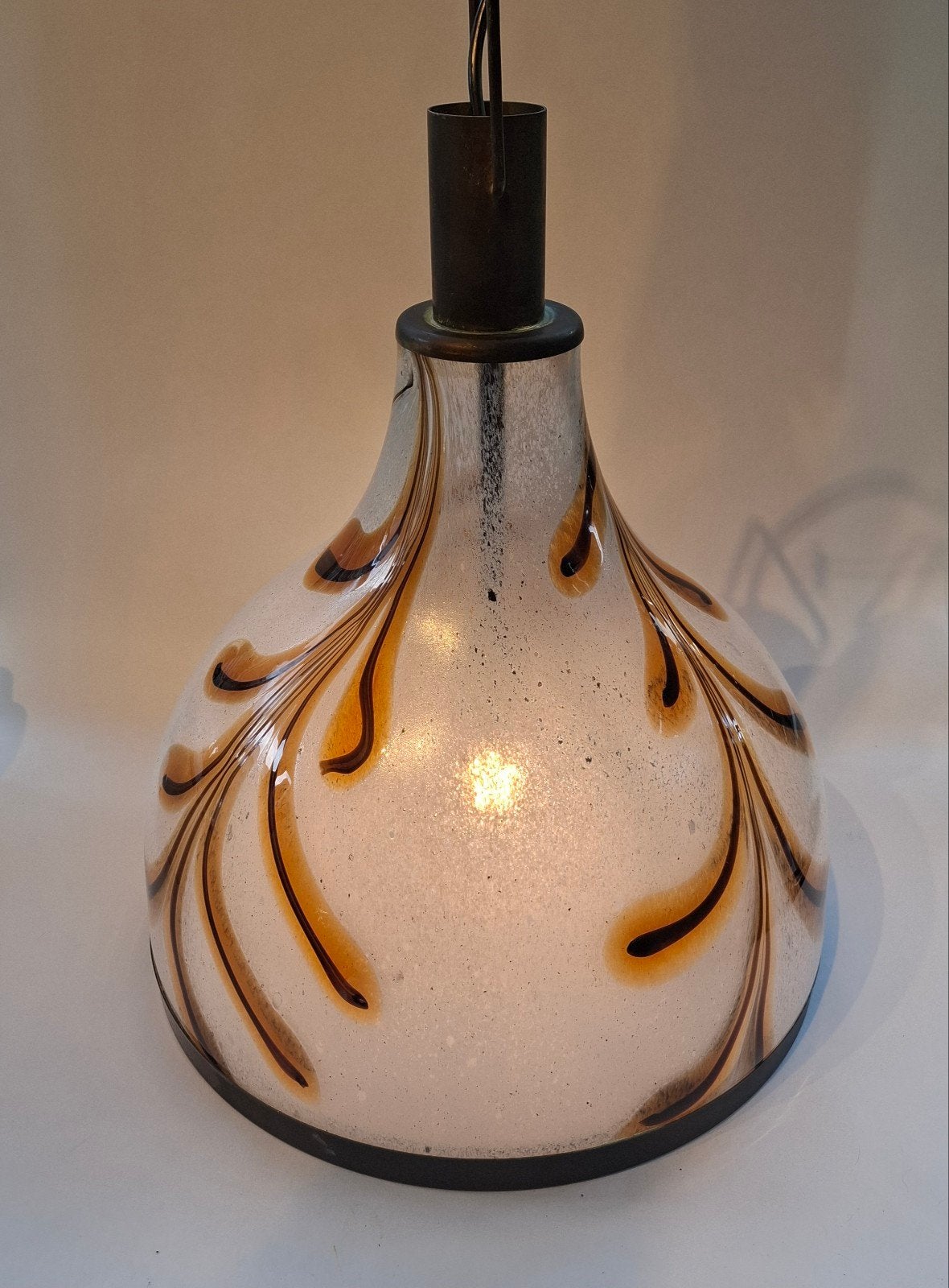 Vintage Italiaanse "Decorazione a Penne" Hanglamp, Huis en Inrichting, Lampen | Hanglampen, Ophalen of Verzenden, Glas