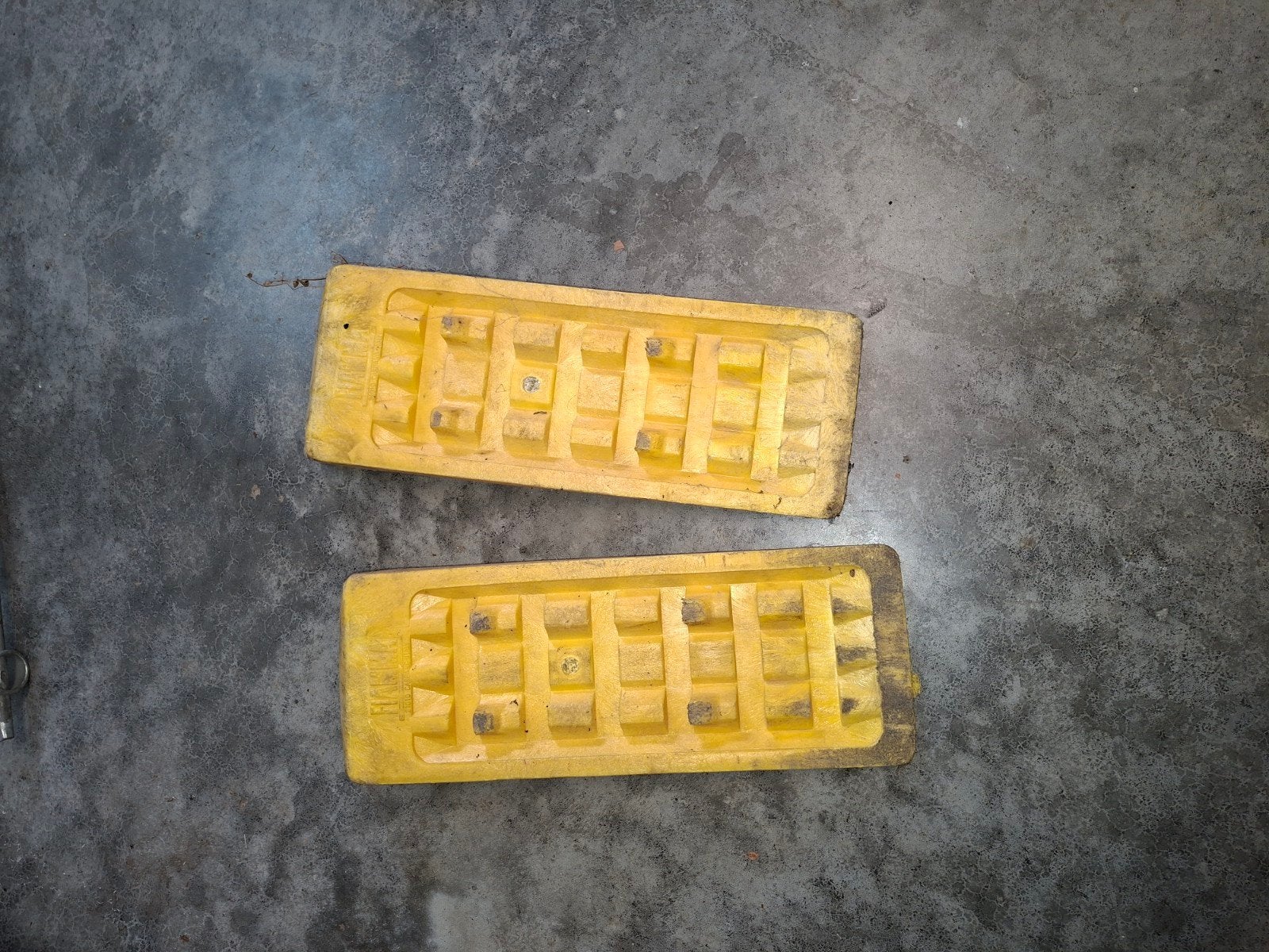 Gele oprijblokken voor voertuigen, set van 2, Ophalen of Verzenden, Gebruikt