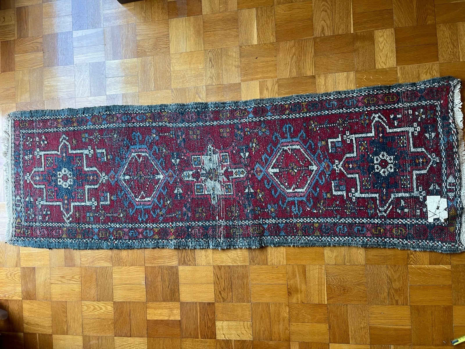 Vintage Oosters Tapijt - Handgeweven Loper, Ophalen, Gebruikt, 50 tot 100 cm, 150 tot 200 cm