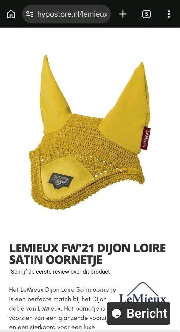 Gezocht Lemieux Dijon oornetje loire/classic maat Full, Dieren en Toebehoren, Ophalen of Verzenden