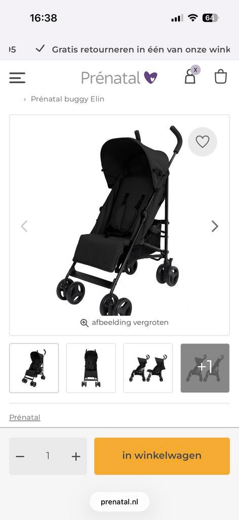 Prenatal buggy - ideaal voor bakfiets, Kinderen en Baby's, Buggy's, Ophalen, Gebruikt, Overige merken