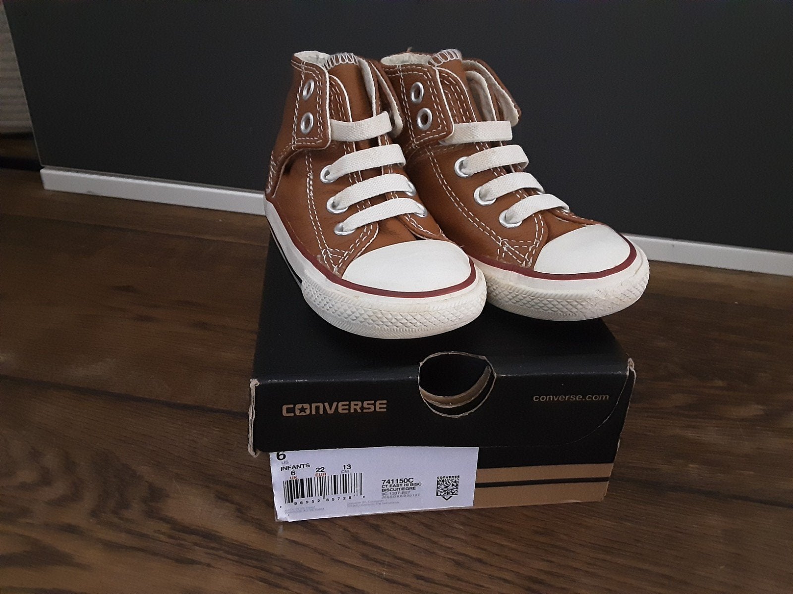 Converse All Star mt 22 elastieken veters cognac klittenband, Schoentjes, Jongetje of Meisje, Ophalen of Verzenden, Zo goed als nieuw
