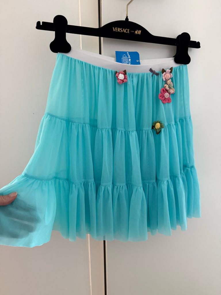 Pate de Sable tule rokje, turquoise met bloemen, maat 14A, Ophalen of Verzenden, Nieuw, Meisje