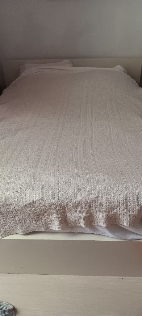 Stevig wit bedframe inclusief lattenbodem, Huis en Inrichting, Ophalen, Gebruikt, Wit, 140 cm