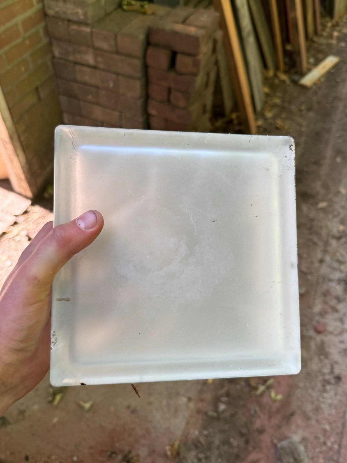 8x Matte glasstenen 19x19x8cm voor badkamer of project, Ophalen, Gebruikt, Overige typen