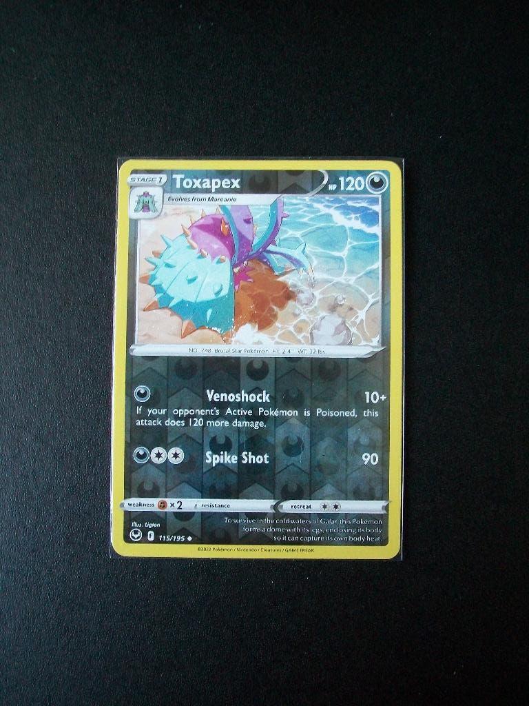 1583. Nieuwe Pokemon Kaart holofoil TOXAPEX HP 120 (115/195), Verzenden, Nieuw, Losse kaart, Foil