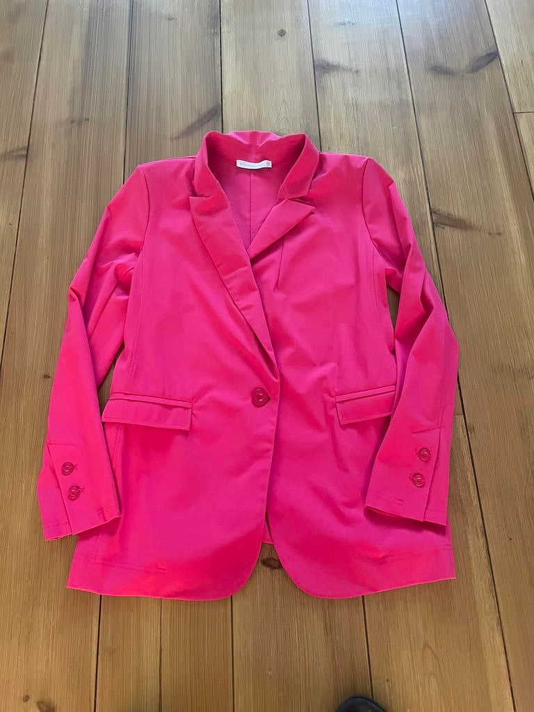 Mooie roze travelstof blazer Studio Anneloes, M, Maat 38/40 (M), Ophalen of Verzenden, Zo goed als nieuw, Jasje