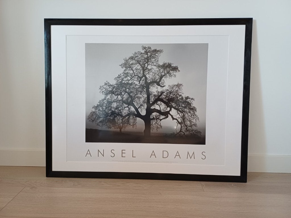 Grote, zwart metalen lijst (70 x 90) met Ansel Adams-poster, 90 cm, Zwart, Met afbeelding, 70 cm
