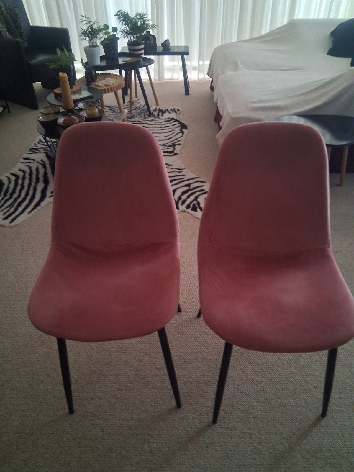 Roze velours stoelen, Ophalen of Verzenden, Zo goed als nieuw, Overige kleuren