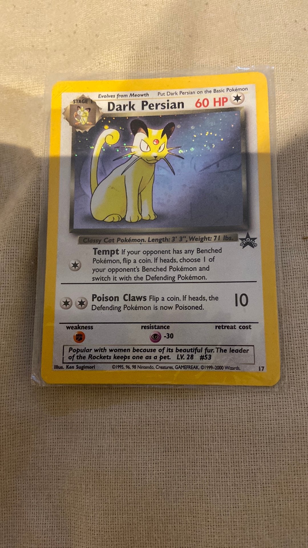 Dark Persian WP17 promo kaart, Hobby en Vrije tijd, Verzamelkaartspellen | Pokémon, Ophalen, Zo goed als nieuw