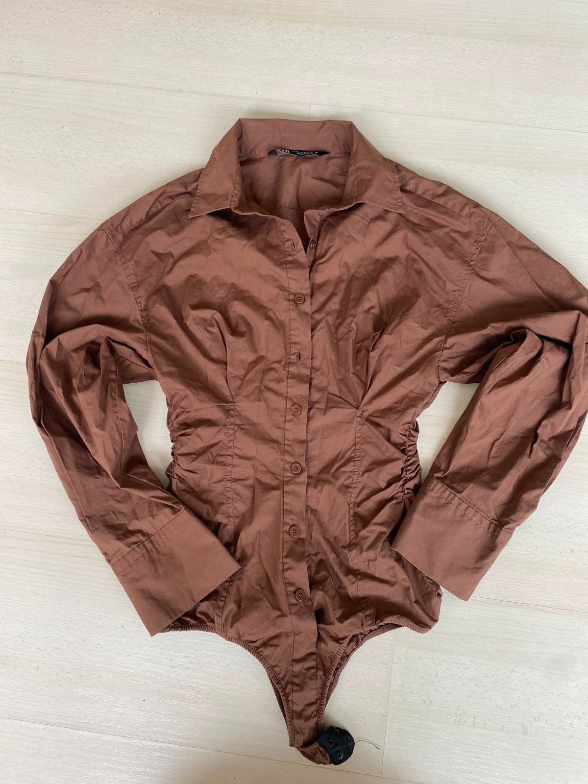 Zara bruine blouse bodysuit maat XS, Bruin, Zara, Ophalen of Verzenden, Zo goed als nieuw