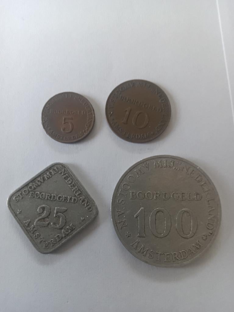 Vier stuks boordgeld SMN, Postzegels en Munten, Ophalen of Verzenden, Koningin Beatrix, Setje