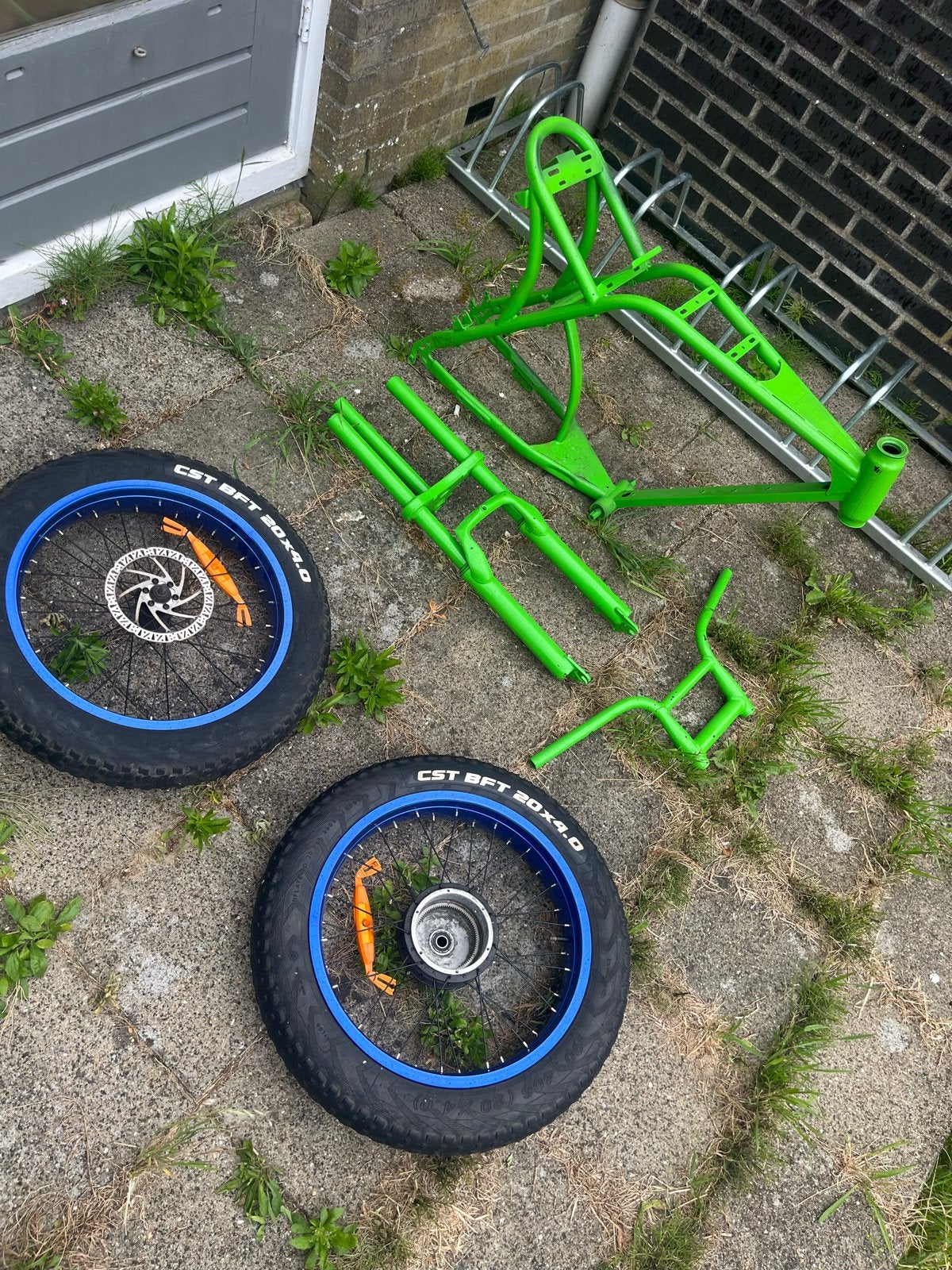 Fatbike onderdelen: frame, voorvork, stuur en wielen, Ophalen, Frame, Gebruikt, Staal