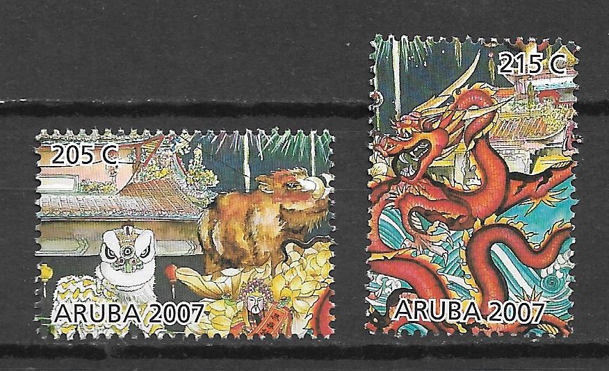 Aruba 2007 Chinees nieuwjaar jaar van het varken postfris, Verzenden, Postfris