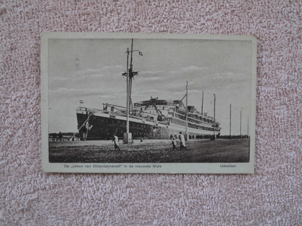 Ansichtkaart SS Johan van Oldenbarnevelt IJmuiden, Ophalen of Verzenden, 1920 tot 1940, Gelopen, Voertuig