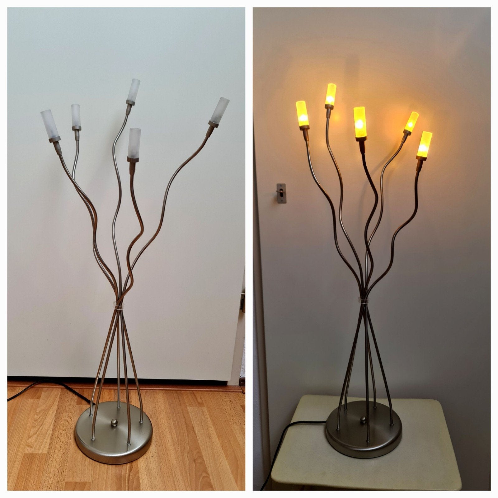 Vloerlamp tafellamp bloemenlamp Lumitech dimmer mooi uniek, Ophalen, Modern interieur design, Zo goed als nieuw, Minder dan 100 cm