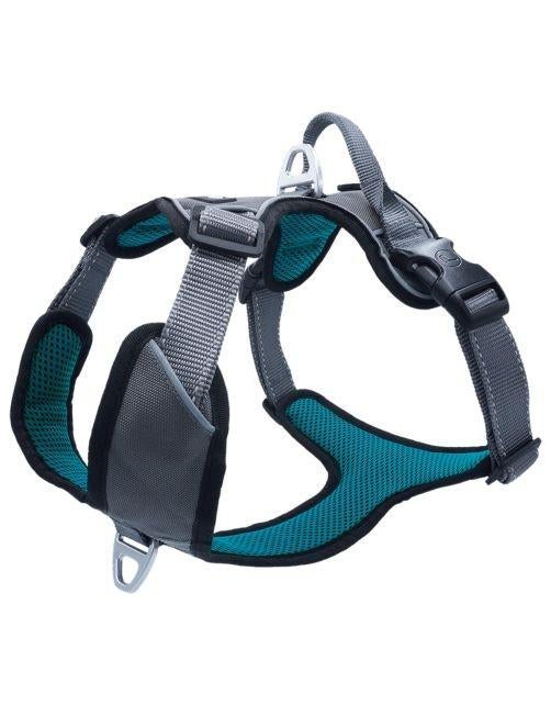 Petlando Hondenharnas Outdoor Grijs&Petrol - Hondentuig - Xs, Dieren en Toebehoren, .., Petlando, Nieuw, Ophalen of Verzenden