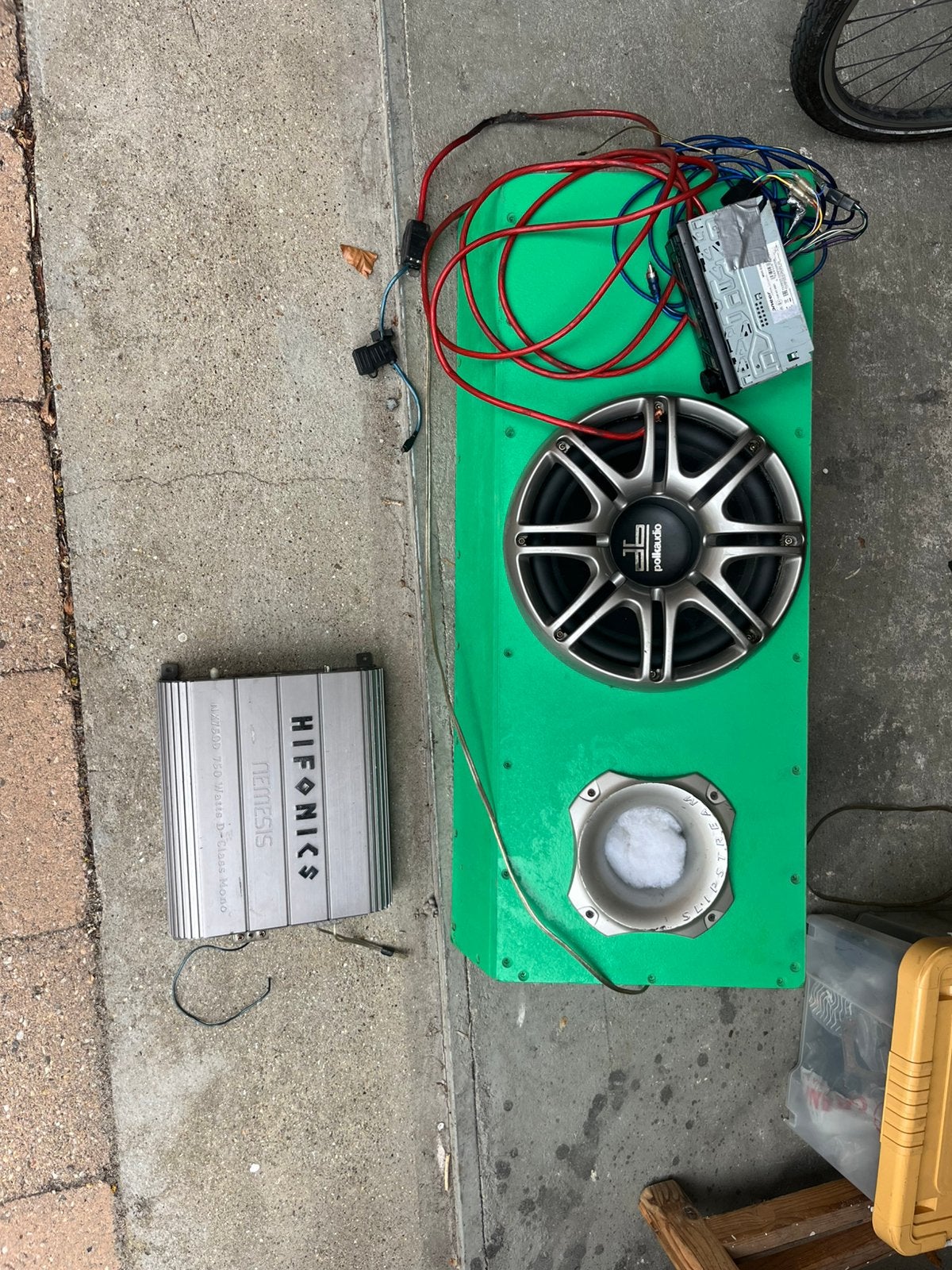 Woofer met versterker en radio, Auto diversen, Ophalen, Gebruikt