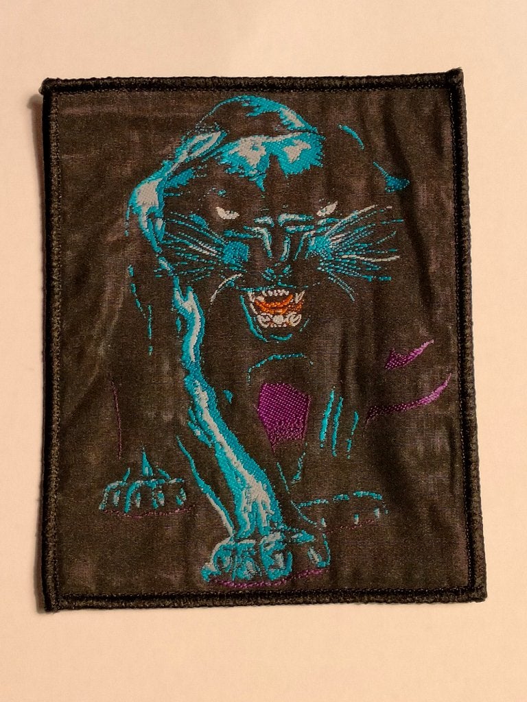 Zwarte Panter Panther Poema vintage muziek patch embleem, Verzamelen, Verzenden, Nieuw, Kleding